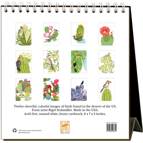 Desert Birds 2026 - Desk Calendar