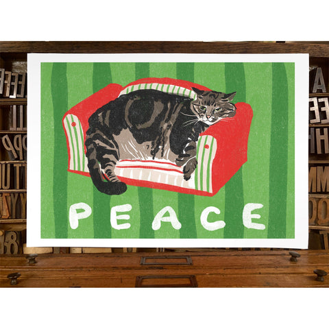 RHO-9166 Peace Cat on Tiny Couch