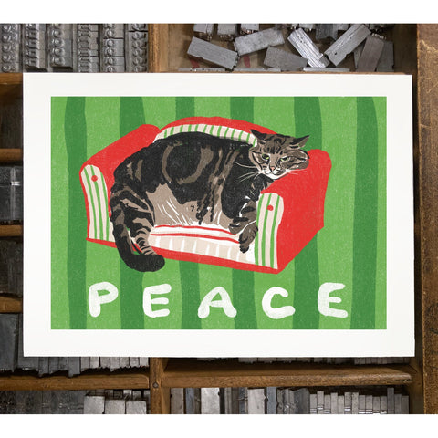 RHO-9166 Peace Cat on Tiny Couch