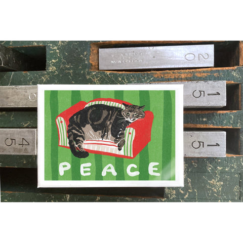 RHO-9166 Peace Cat on Tiny Couch