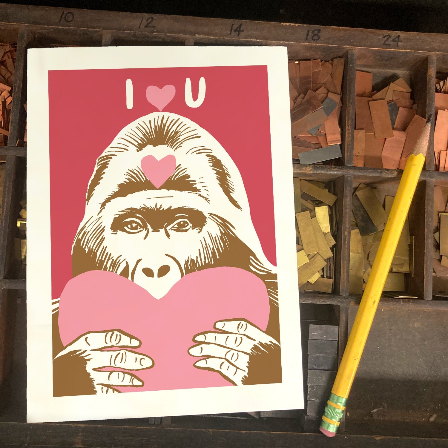 RLO-236 I Love You Gorilla Hearts – Retail.RigelPaper